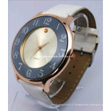 Montre en alliage de bracelet en cuir (HAL-1242)